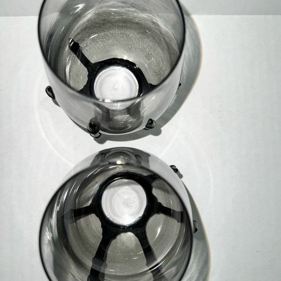 Skeleton Stemless Wine Glass,10 fl oz Smoked Ombre Set of 2 New - Picture 3 of 4